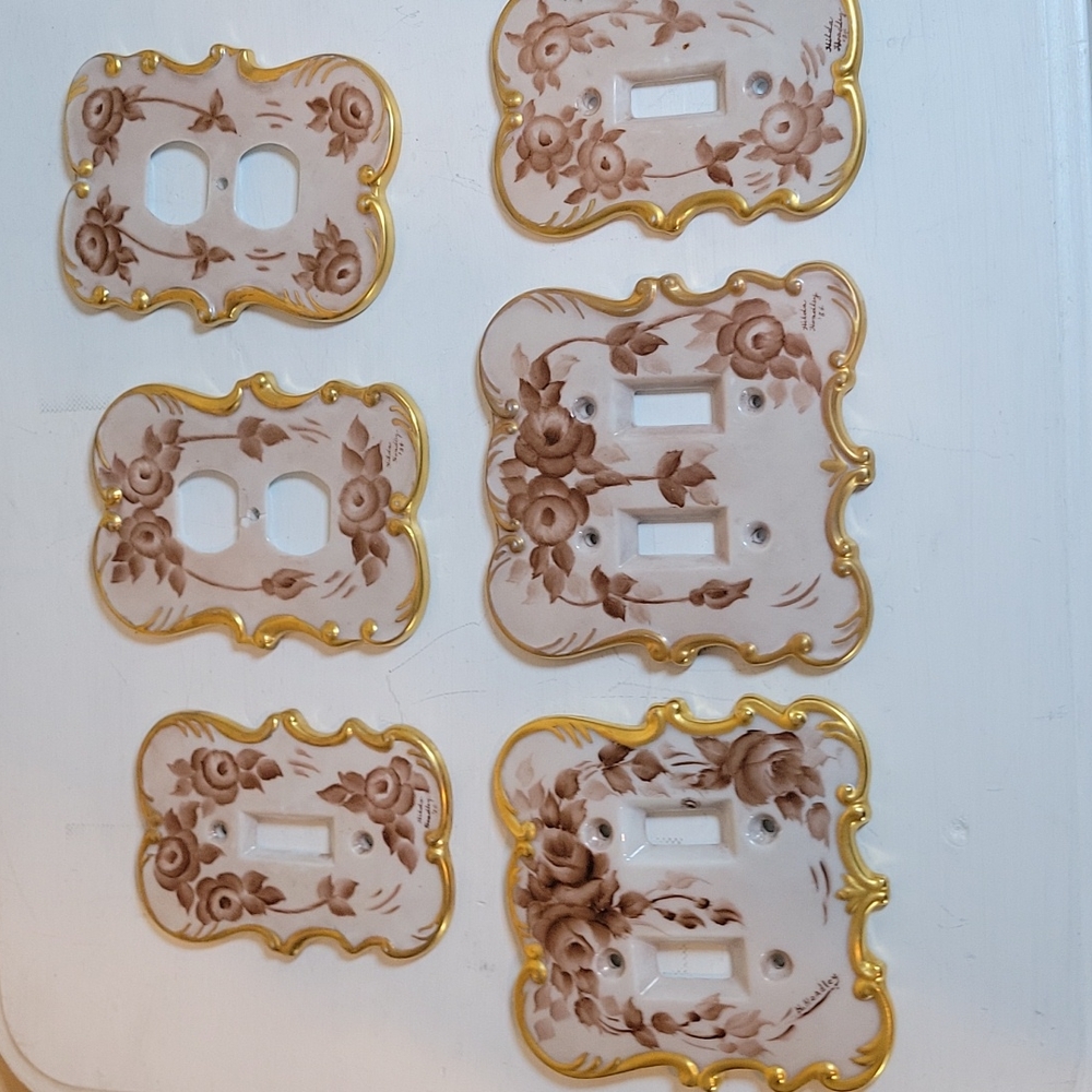 Outlet And Light Switch Handpainted And Gilding Covers - Picture 1 of 17